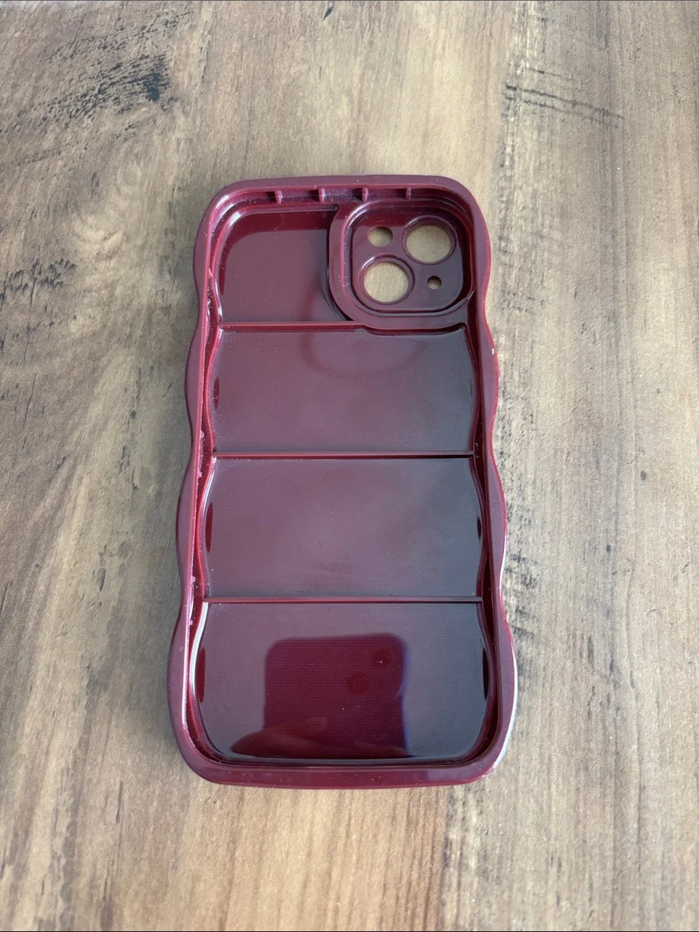 Burgundy Wave-Edge Phone Case - Compatible Cell Phone Accessory